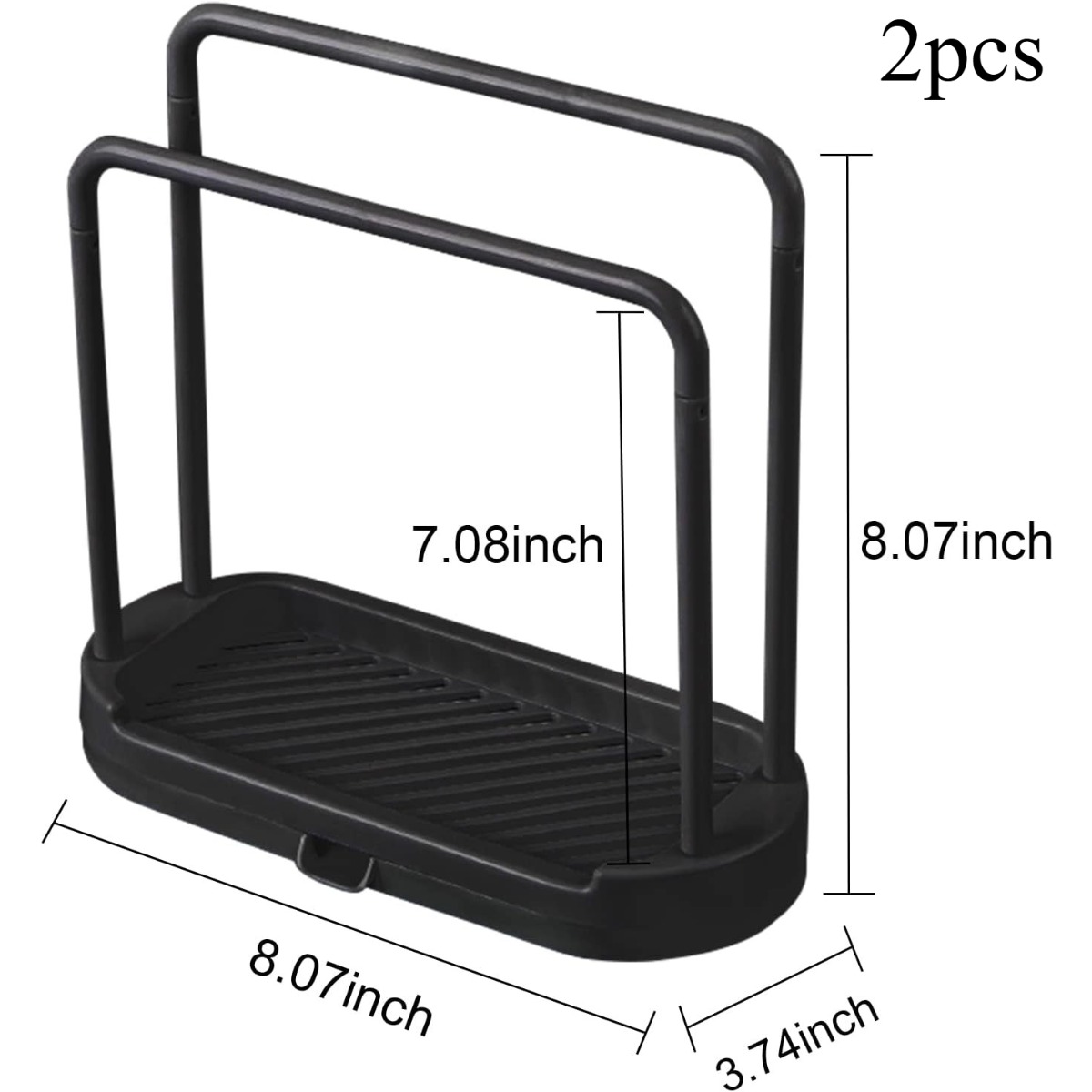 2pcs Kitchen Sink Organizer Rack, Drain Tray, Sponge And Dishcloth Holder, Countertop Cleaning Brush And Scouring Pad Storage Solution, Space- Multi-functional Sink Storage Basket, Black