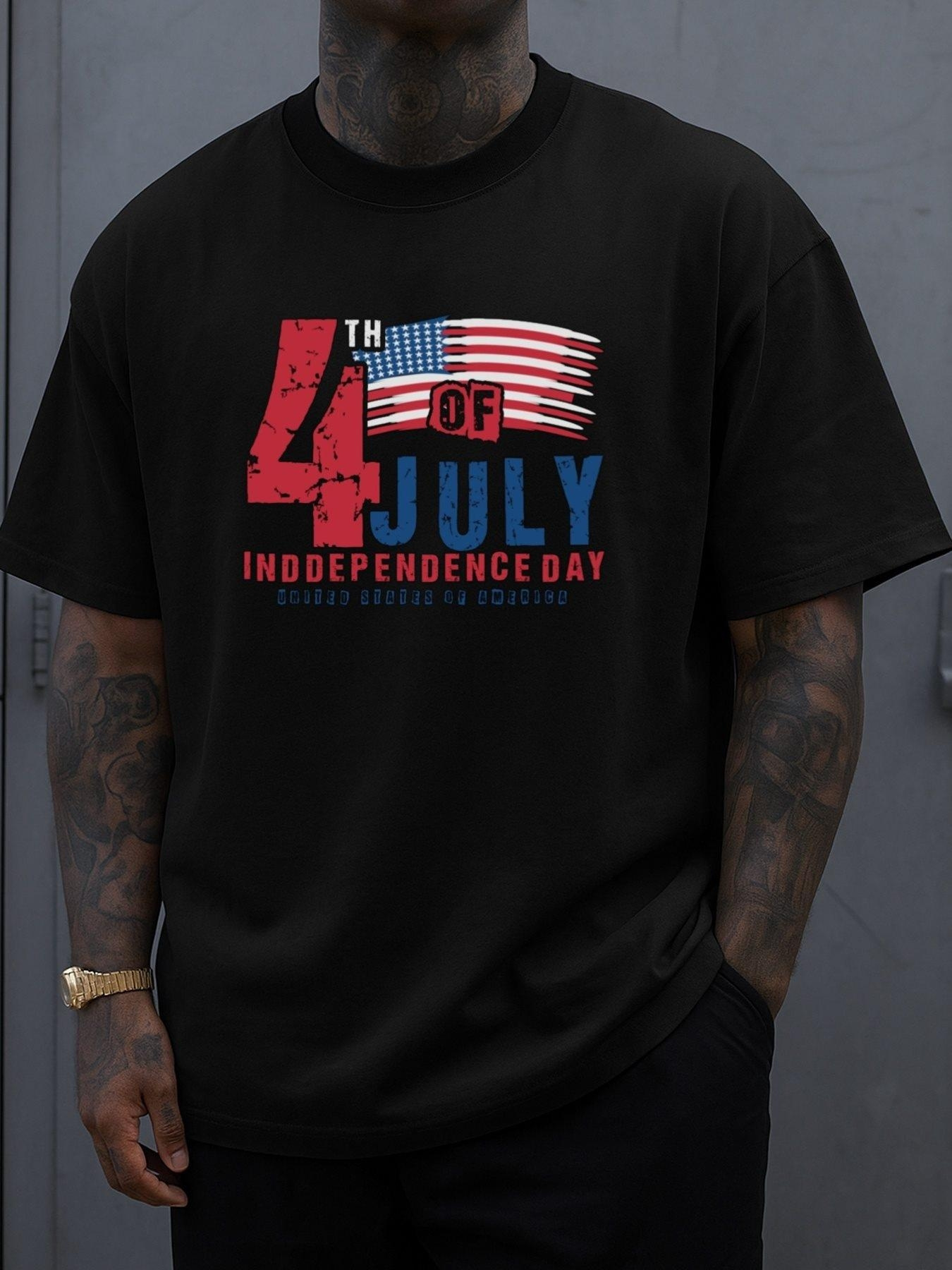 item picture mens fashion casual outdoor   size t shirt mens plus size t shirt   t shirt featuring   pattern suitable for july 4th this fashion sports top is suitable for  