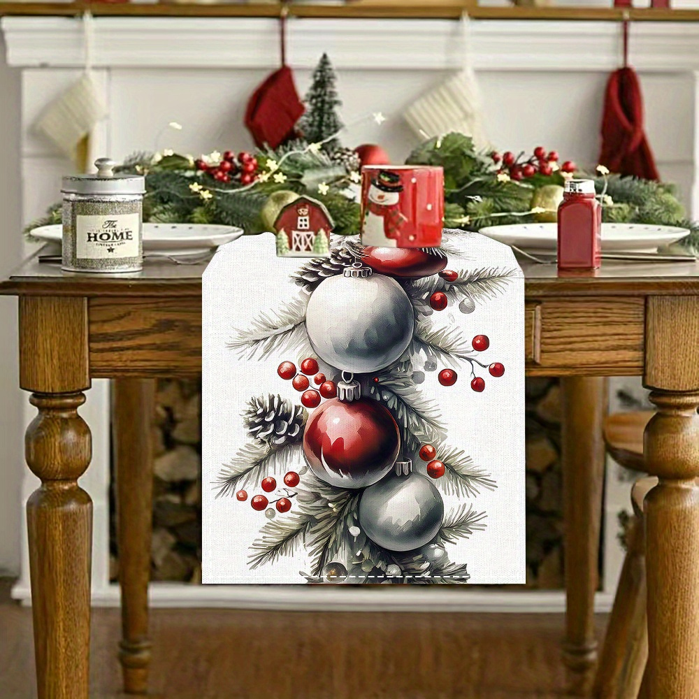 

Festive Elf-themed Christmas Tablecloth - 72" Knitted Polyester, Holiday Dining & Kitchen Decor, Christmas Decor