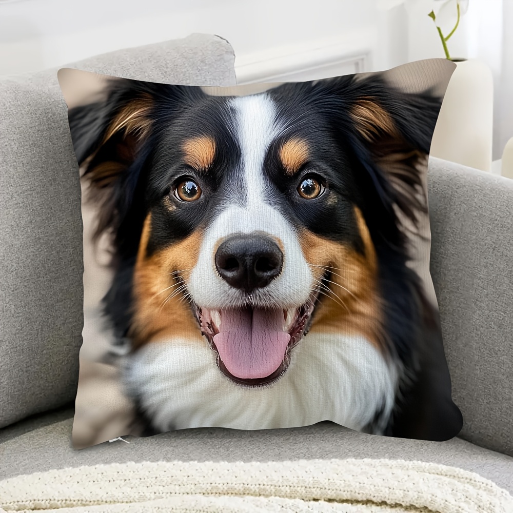TEMU 1pc Dog Pillowcase- Double-sided, Suitable For Owners- Perfect Gift For Dog Lovers, Home And Bedroom Decoration(pillow Core Not Included),