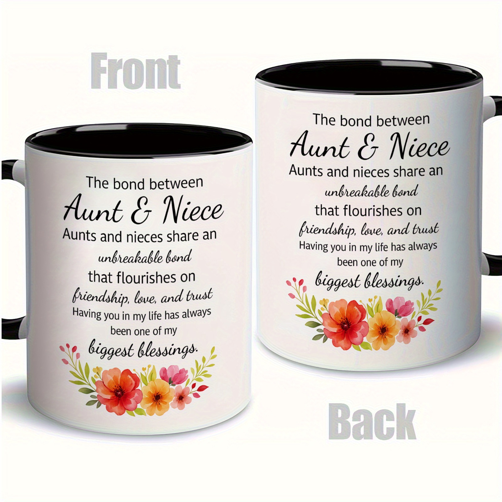 1pc aunt niece bonding gift mug   the   between aunt niece message floral cup with aunt niece relationship quote birthday christmas present for aunt and niece elegant   coffee cup for tea hot beverages     strong ideal for aunt niece celebrations   present   message durable drinkware   ceramics   daily motivation spiritual encouragement coffee bar accessories 6