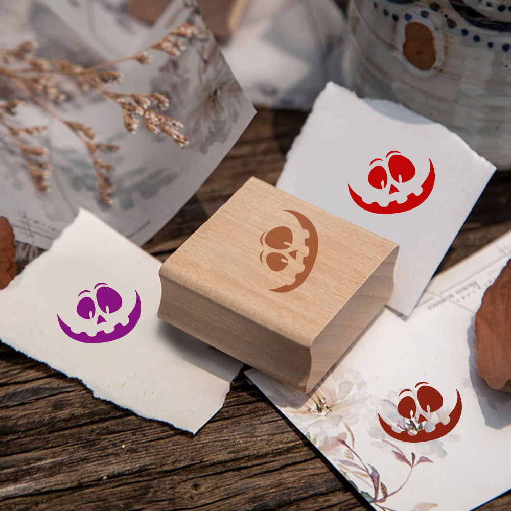Small Multifunctional Wooden Rubber Stamp for Journals