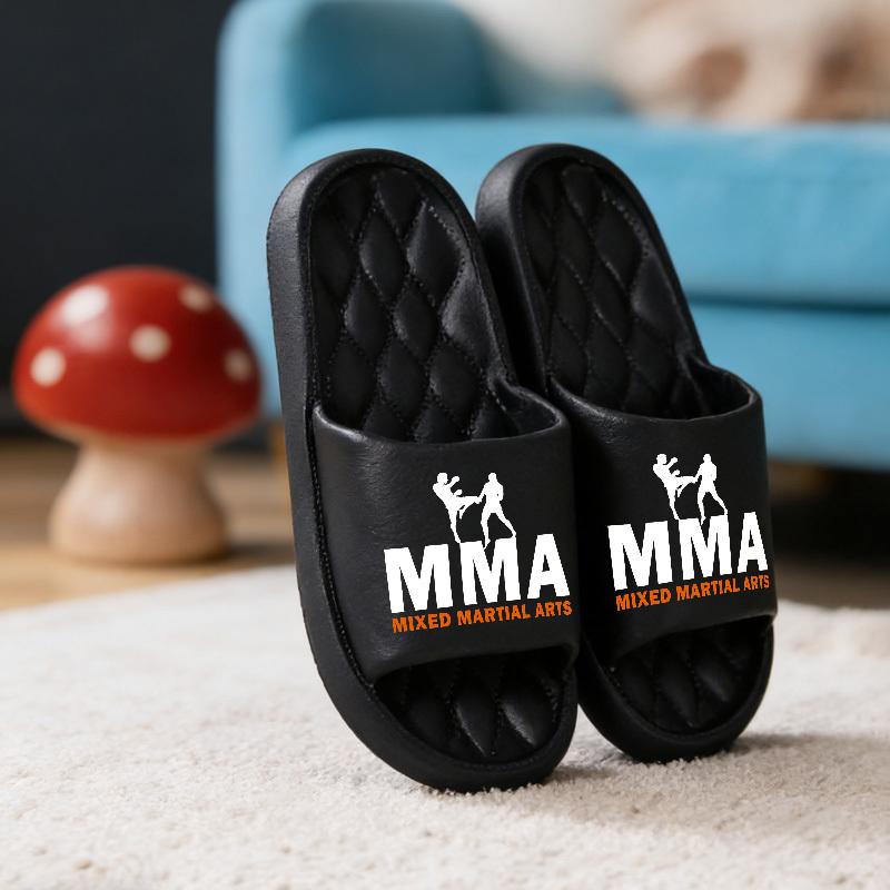 TEMU 1 Paire de Pantoufles/Sandales Unisexes à Imprimé MMA avec Semelle et Plateforme - Semelle Souple Adaptée à Tous - Utilisation