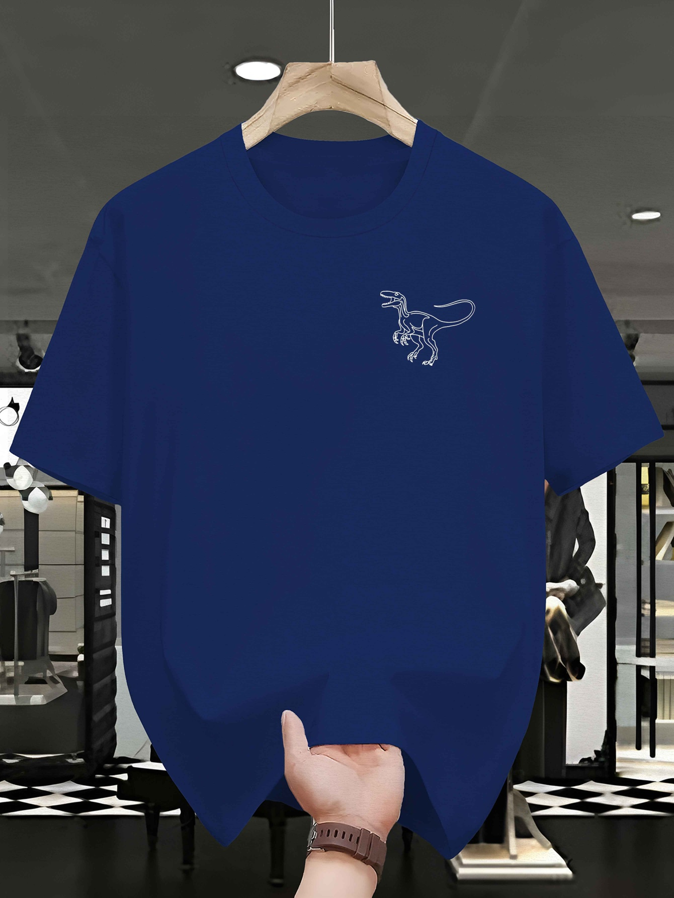 camiseta minimalista velociraptor hombres manga corta casual - Temu Chile, image size:800x1066