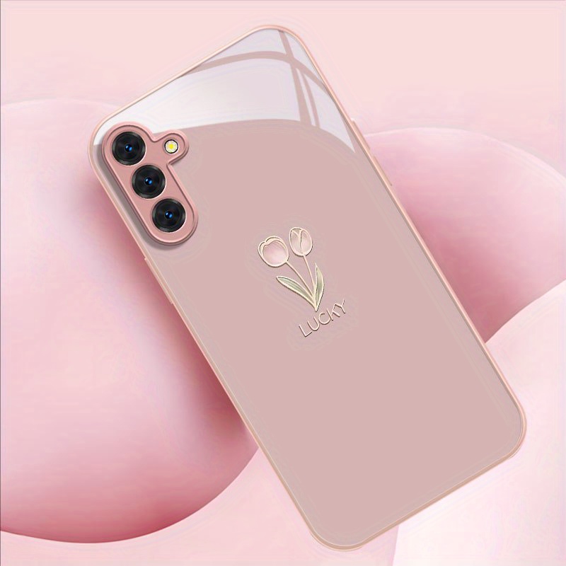 TEMU Phone Case - Metallic Paint Tempered Glass Phone Case Suitable For Galaxy A14 A24 4g A04 A04s A05 A05s A06 A13 A15 A16 A22 A23 A24 A25 A32 A33