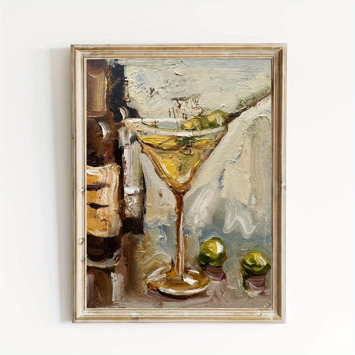 E-shop 1 Stück Vintage Wandkunst - Modernes Art Deco Leinwandgemälde, Ungerahmtes Vertikales Küchen- und Bar-Dekor, Einweihungsgeschenk für Innen- und
