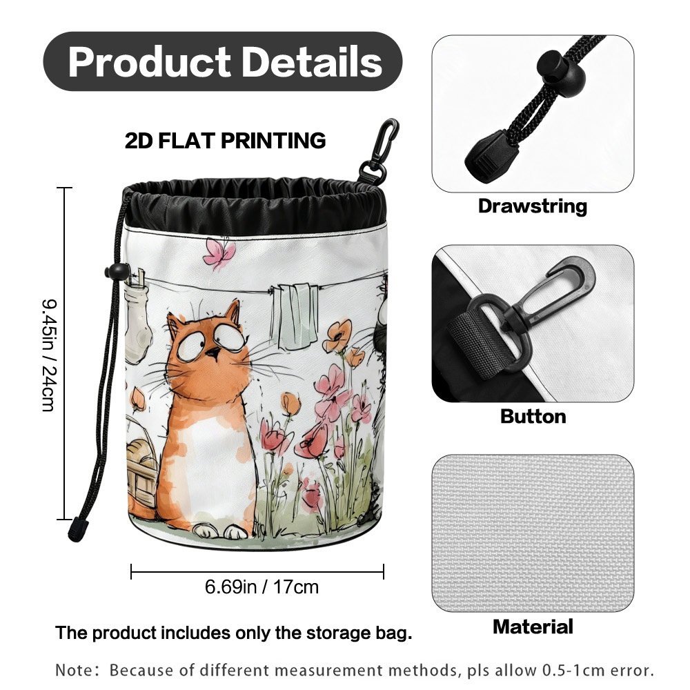 TEMU 1pc 1pcs -themed Clothespin Holder & Storage Bag - Soft Fabric Hanging With Flower Garden Suitable For Utility Rooms, Mudrooms, Door Hanging,