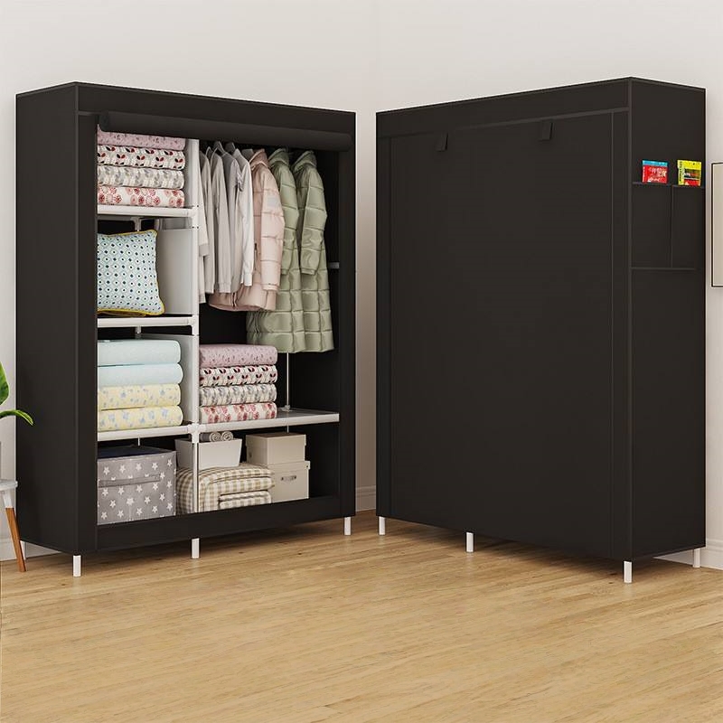 TEMU No-assembly Wardrobe Clothes Rack Medium Size, 16.7x40.1x65.3 In (42x101x165 Cm), Foldable Closet Organization Storage Solution For Dorm,