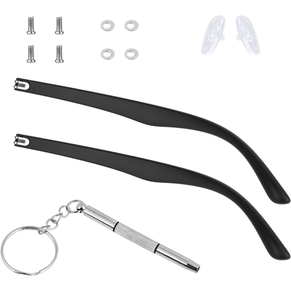 

Elegant Black Tr90 Glasses Arm Replacement Kit - Includes Screws, Washers, Screwdrivers & Nose Pads For Men' Eyewear