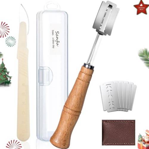 Bread Lame Dough Scoring Tool Professional-Grade Baguette And Sourdough Scoring Tool with And Storage Cover Lame Bread Tool Essential Baking Supplies