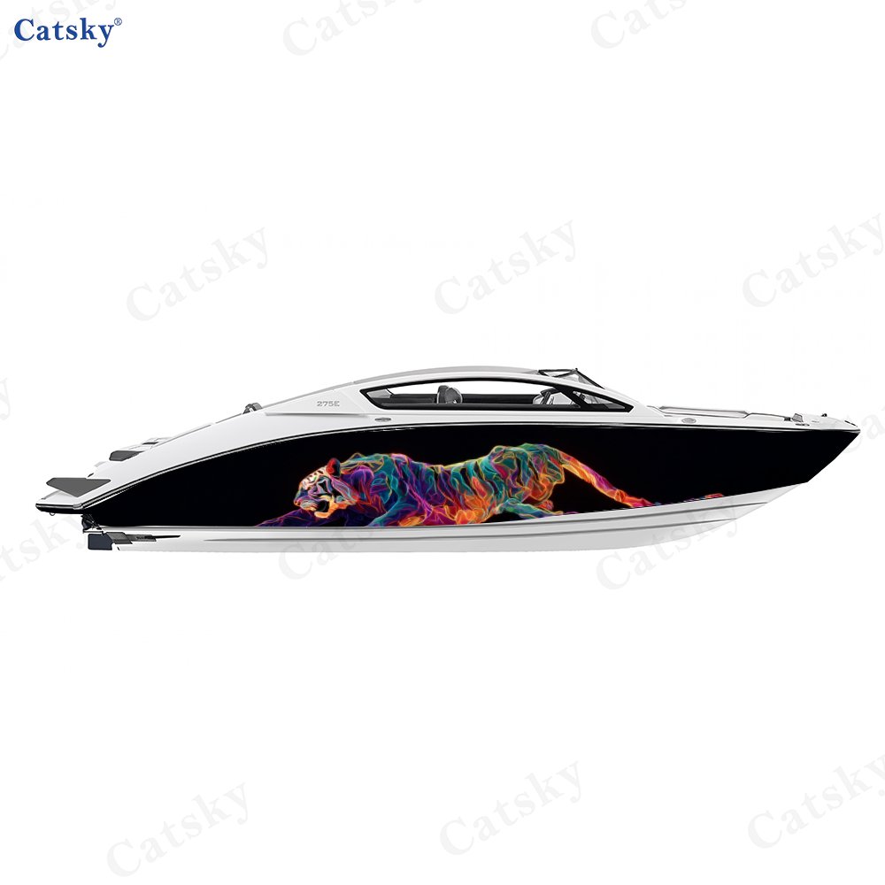 Neon Tiger Boat Hull Decal for Yacht Decoration