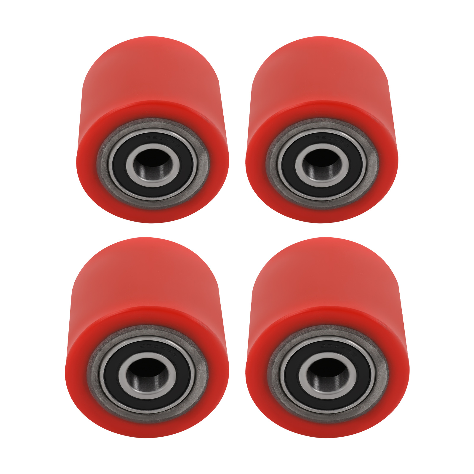 Swivel Castors 4-pack 80x70mm, Heavy Duty Pu Wheels With & Floor Protection For Trolley Cart Workbench Table Shelf, , Black