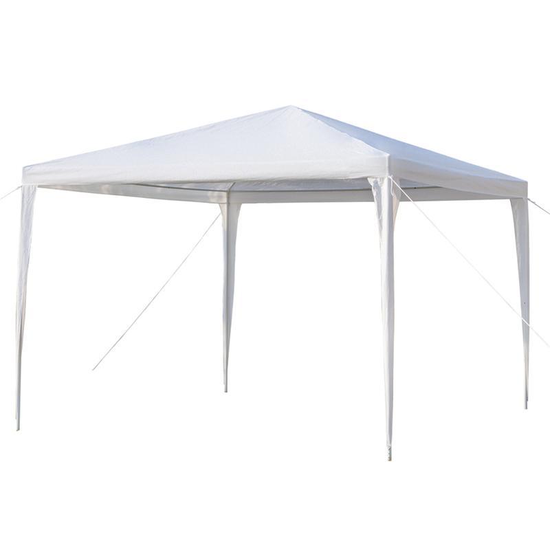 118.11*118.11inch 3-sided outdoor party tent, pergola, convenient awning, beach awning, PE cloth, plastic-sprayed iron pipe, spiral pipe, UV protection, easy to install, suitable for beach, backyard, camping picnic, barbecue, RV lawn, pool rest