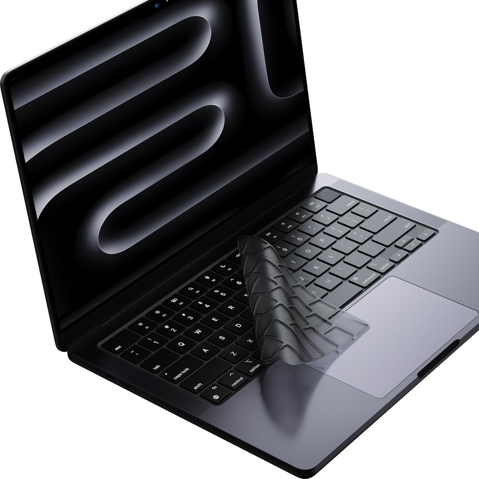 E-shop M1/M2/M3 Pro 14/16,15 Zoll Tastaturabdeckung – Ultradünne weiche Kratzfeste Schutzhülle aus kristallklarem schwarzem Soft-TPU mit präsziser