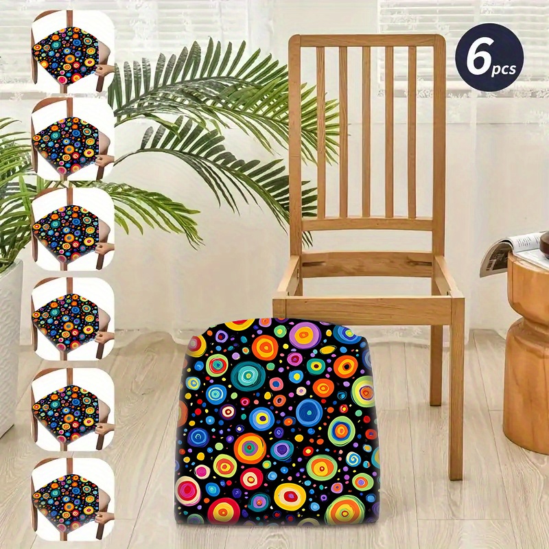 item picture jit2pcs 4pcs 6pcs chair cushion cover with colorful   pattern printed comfortable seat cover suitable for home kitchen dining room living room chairs   universal