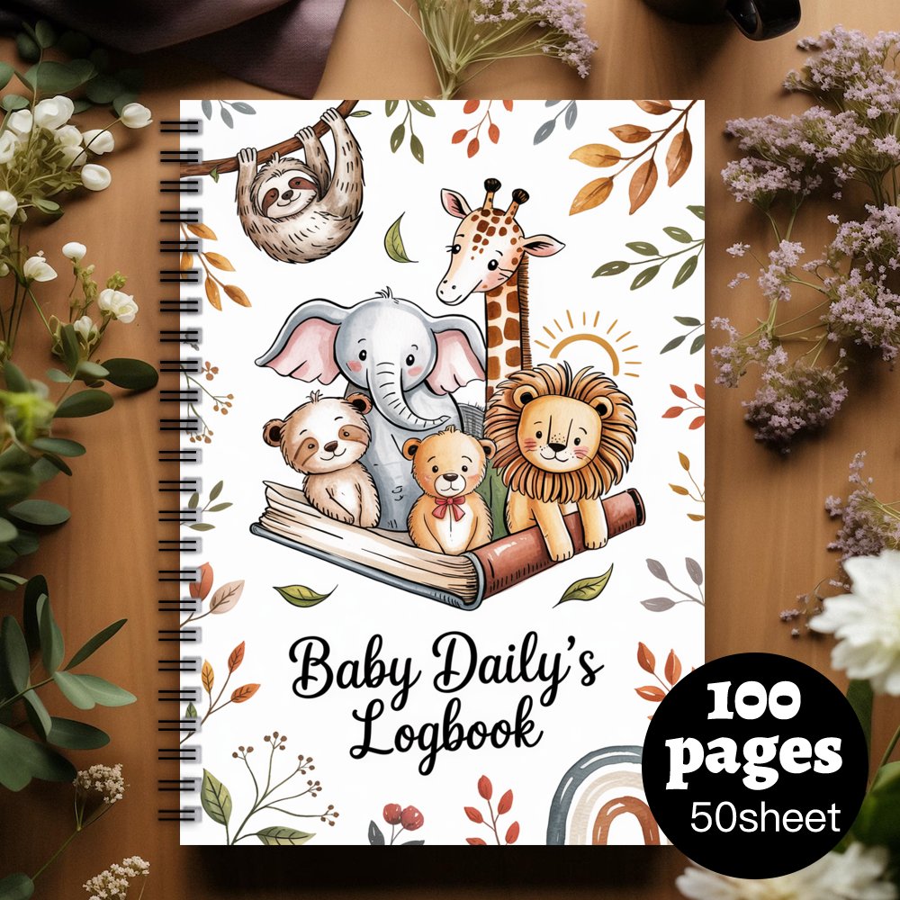TEMU 1 Log Notebook - Recording Newborn Feeding, Sleep Patterns, Diaper , And Milestones. An Excellent Gift For New Parents, Grandparents, Baby