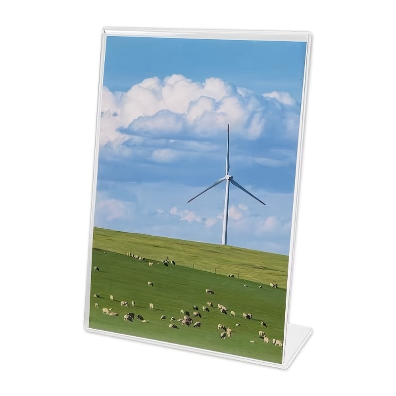 TEMU Acrylic Sign Holders | Clear Plastic Display Stand, Suitable For Brochures, Menus, Flyers, Papers, Photos, Business Cards, 8.5x11 Frame | Office