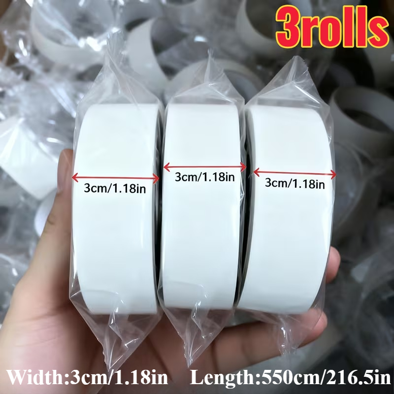 TEMU 3 Rouleaux de Bandes d'Étanchéité Hivernales Anti-Fuite 550Cm, 1.18 Pouces de Large, Film Isolant Adhésif Puissant pour Fenêtres - Coupe-Vent,