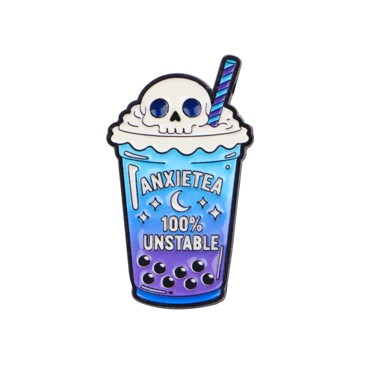 Anxiety-themed Enamel Pin - Cute Skull & " " Design, Durable Alloy Badge For Backpacks, Clothing, Bags, And Gifts, Perfect For School, Office, Or Casual Attire, Gift Pin | Design | Durable Pin