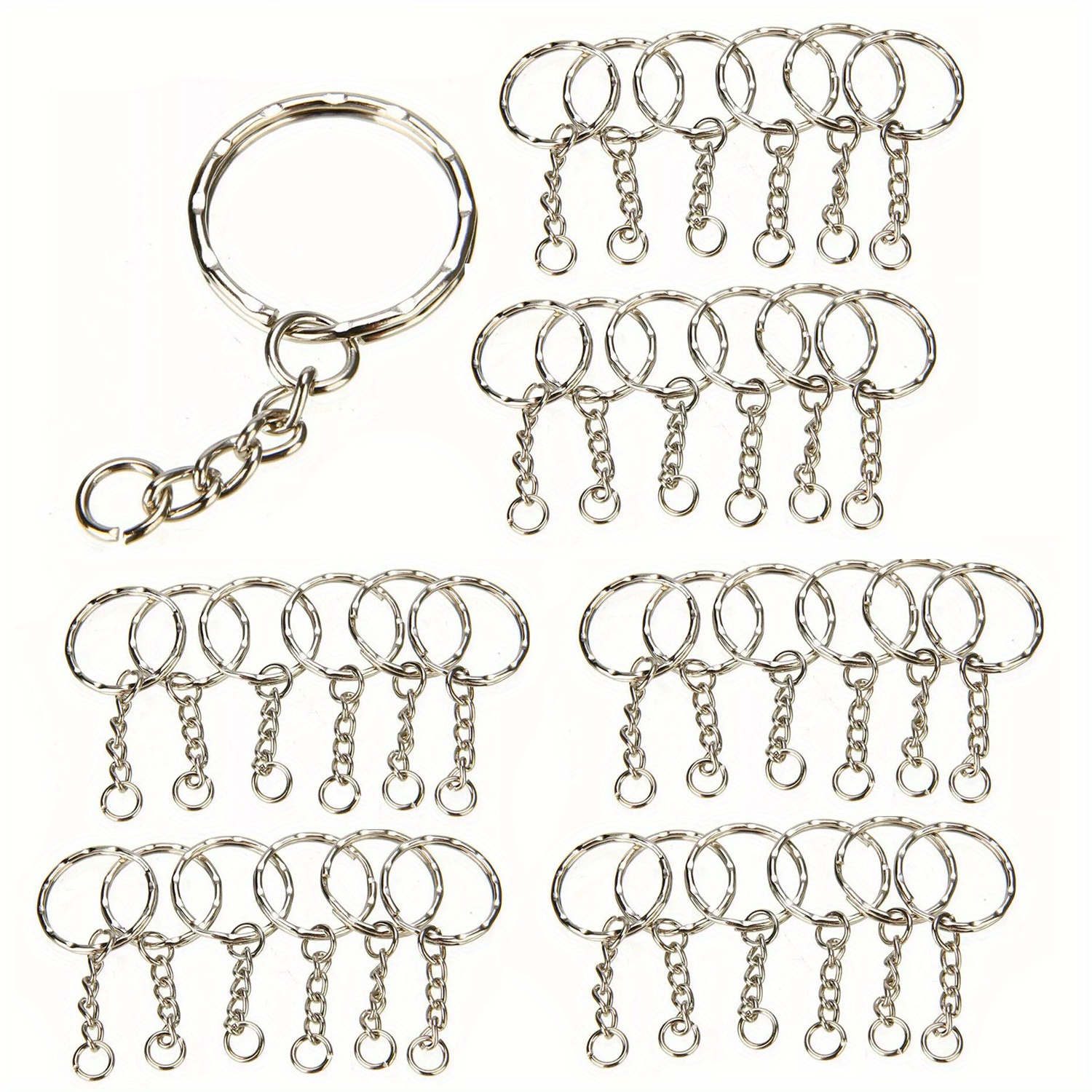 TEMU 300pcs Stainless Steel Keychain Making Kit, Diy Craft Keyring Findings Set, For Small Business Supplies