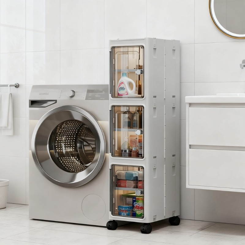 2/3/4 Layer Narrow Seam Storage Cabinet, Clamp Seam Storage Cabinet, Designed Thicker, Fully Utilizing Seam In The Bathroom And Kitchen
