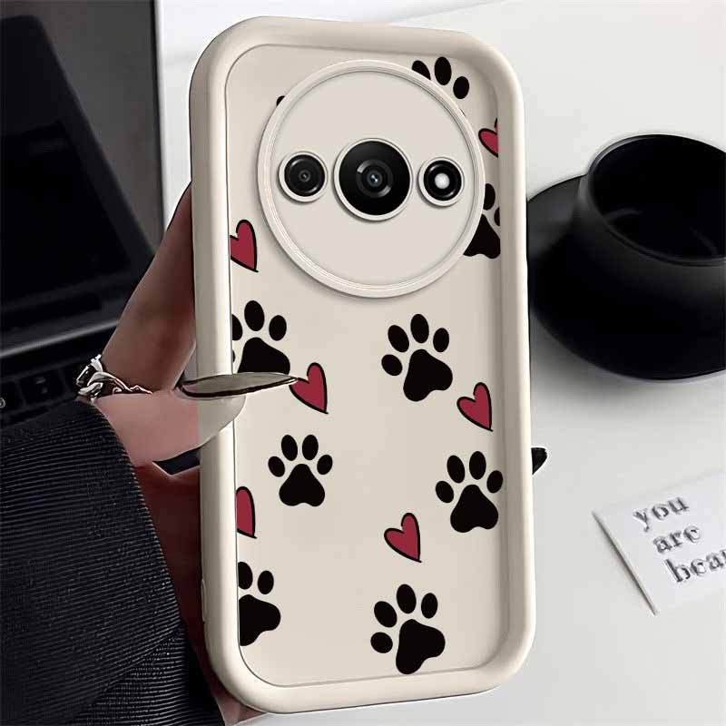 TEMU Phone Case: Durable A3x Comfortable Feel Cartoon Footprint Case For Redmi A3x Featuring Durable In Fashion