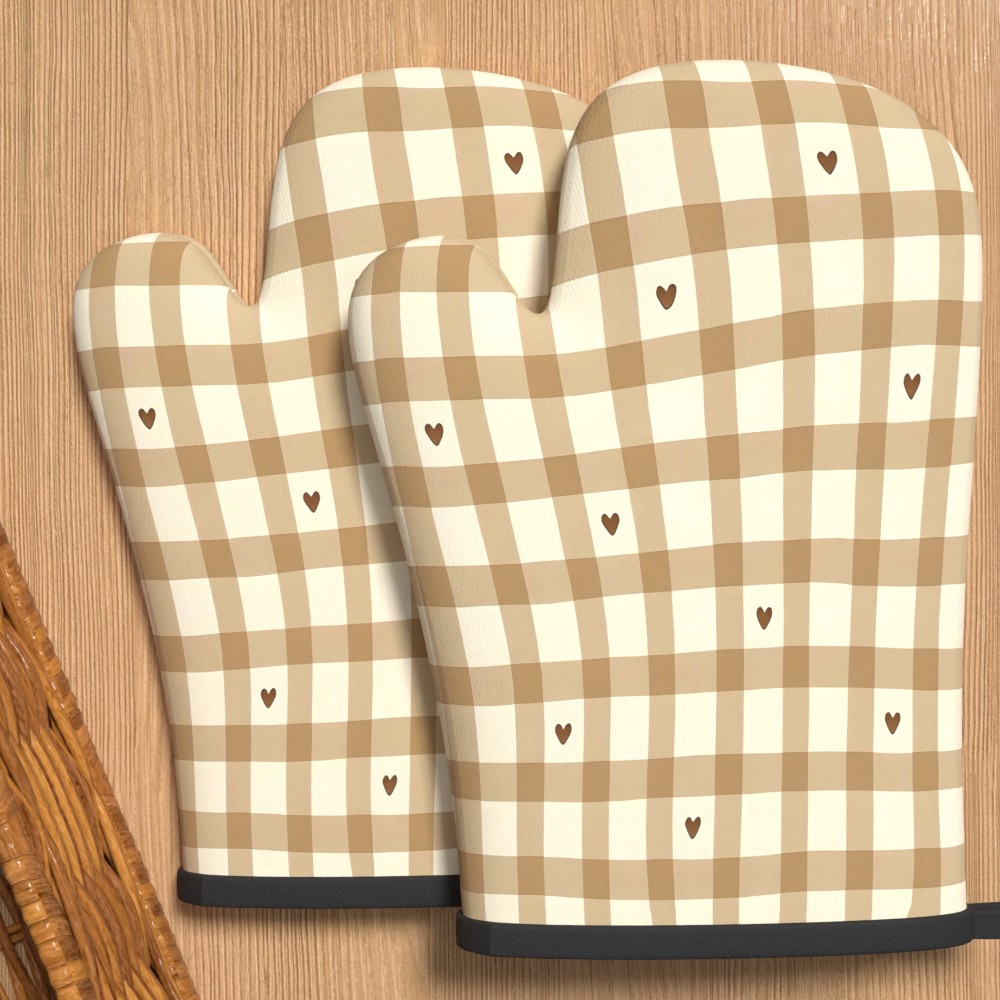 TEMU Lot de 2 maniques de four à rayures de 10,,7 pouces, parfaites pour la décoration de cuisine, design , cuisson, grillades, pâtisserie, -, pour
