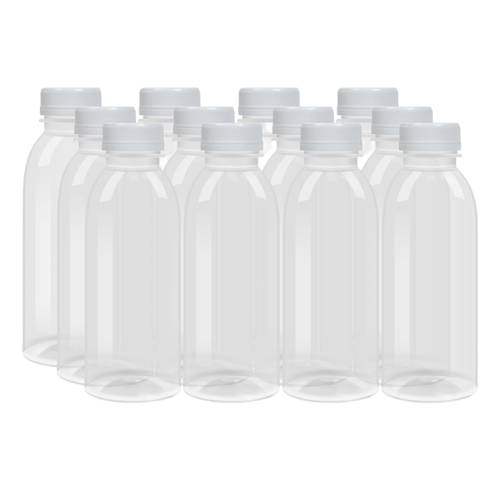 12pcs 500ml 16oz plastic juice bottles with lids leak proof washable portable suitable for juice milk for outdoor activities camping picnics travel hiking