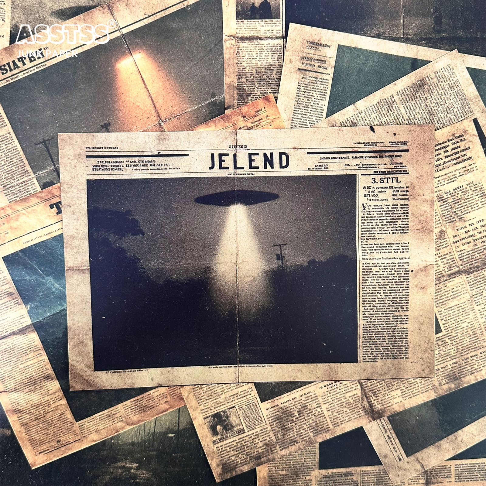 TEMU Asstss 20-sheet A5 Spaceship Paper Pad - Vintage Newspaper & Theme Suitable For Diy Junk Journals, Collage Decoration, Scrapbooking Supplies,
