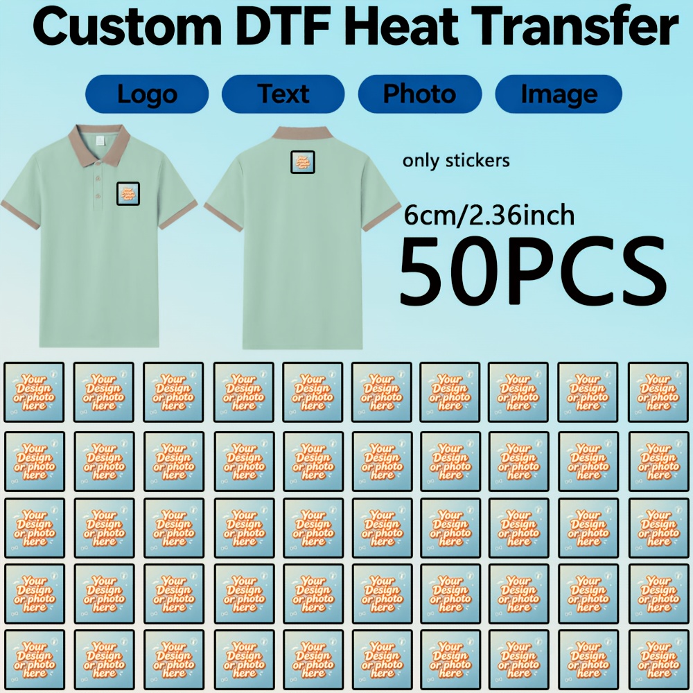 TEMU Customize 50pcs Heat Transfer Stickers, White Ink Heat Transfer, Input And Add Pattern Or Text , On Item Of , Create A , Used As A Surprise And
