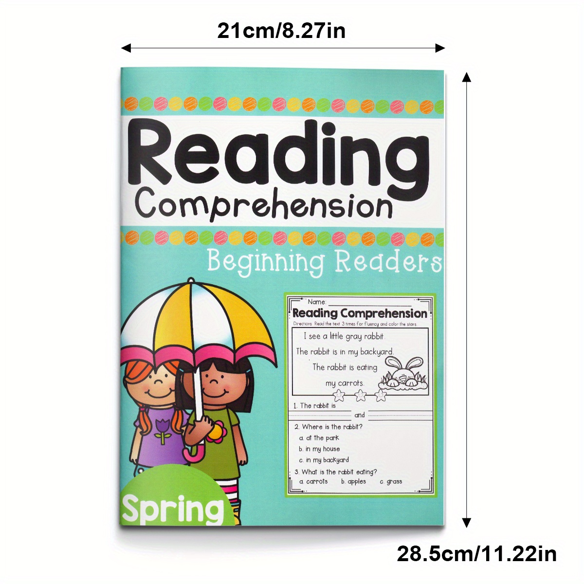 Spring Reading Comprehension Workbook for Beginning Readers: Short Stories with Picture Clues, Questions, and Writing Practice | 24 Pages of Fun Seasonal Literacy Activities