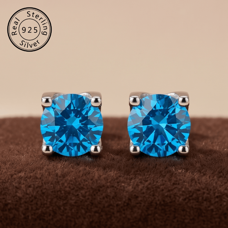 Unisex 0.5/1/2/3 Carat Cubic Zirconia Earrings, Elegant Gift