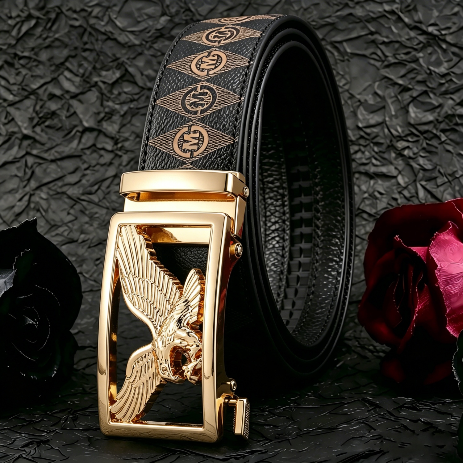 Image of Stylish Metal Men Belt For Women Alloy Eagle - Fashion Daily Decoration Jeans Belt - Fashion Letter M Perfect Accessory For Business And Casual Belt