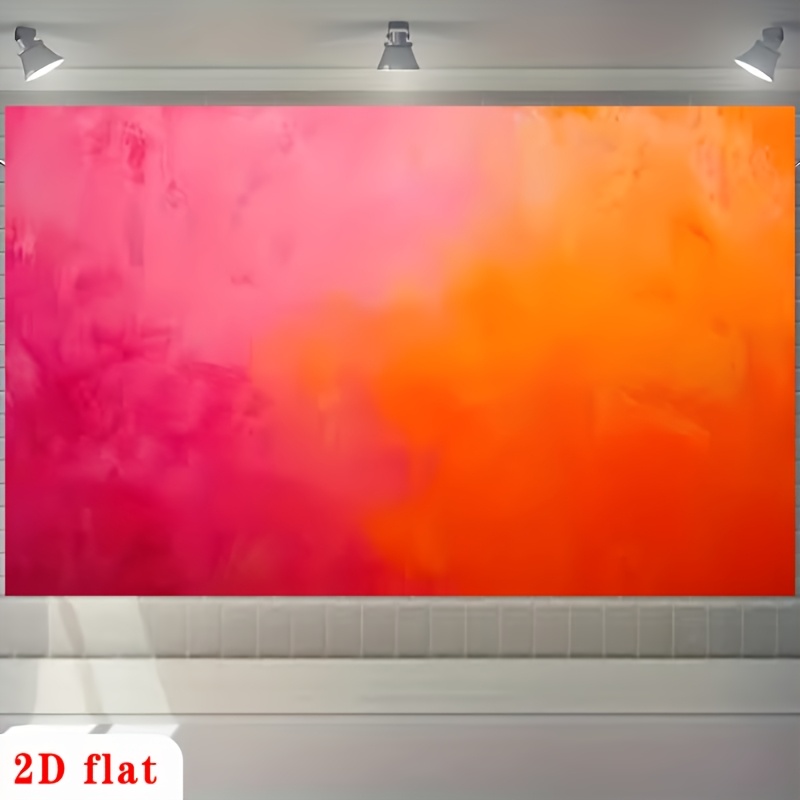TEMU Plat 2D, Bannière Plate 2D, 1 pièce Peinture à Dégradé Rose-Orange, Convient pour Toile de Fond de Fête—Bannière Plate Abstraite à Flou pour
