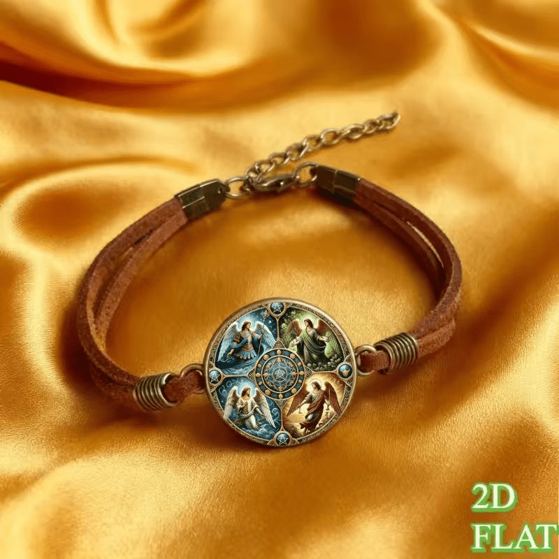 2D Flat Pattern Vintage Bangle Bracelet, Anniversary Gift