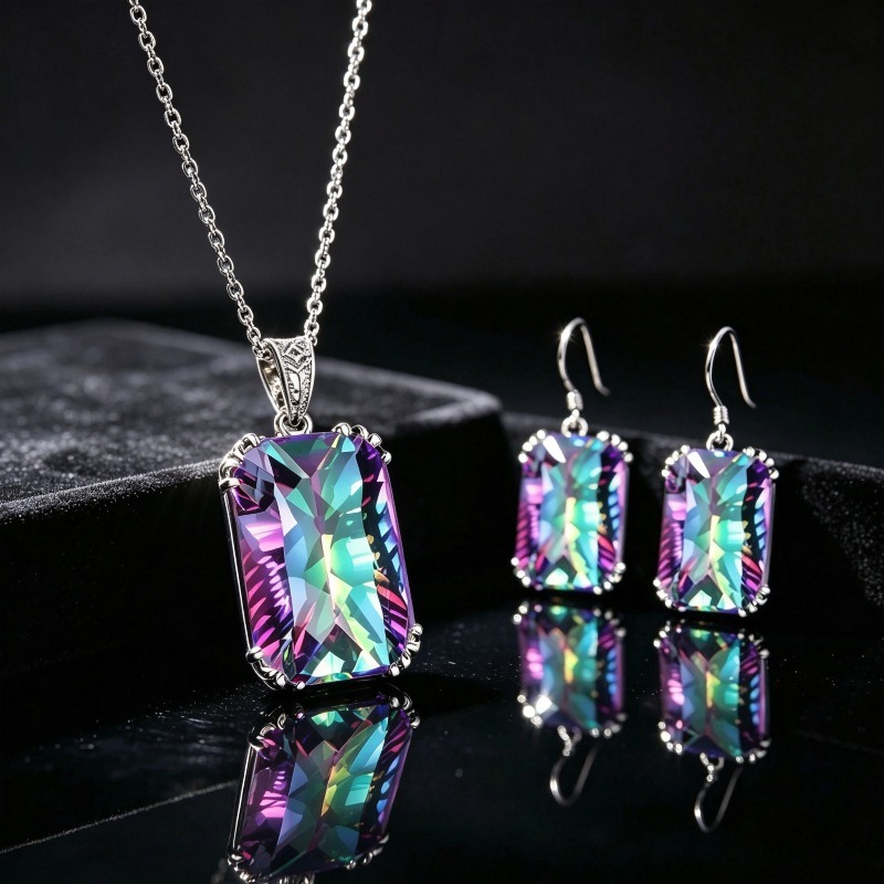 TEMU 3pcs Set Of New-style Fashionable And Luxurious Square Pendant Earrings For Ladies. Suitable For Daily And Parties. Exquisite Jewelry Gift For
