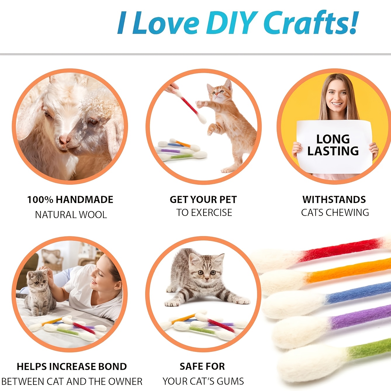 3pcs large cat wands interactive kitten toys durable chew toys for pets suitable for cat training and entertainment without battery Product details 1