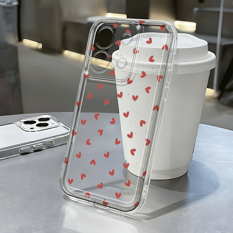 TEMU Full-screen Heart Polka Dot Phone Case, Suitable For Redmi 10, 12c, 13, 14c, 15 4g, 15 5g, 15c, A3, A5 4g, Note 10, 11s, 12, 13, 14 Pro , Xiaomi