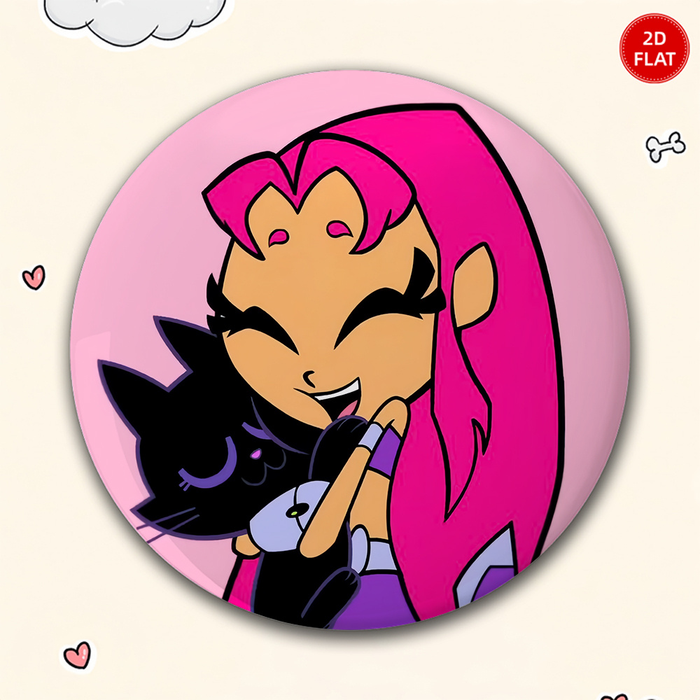 TEMU 2d Flat, 2d Flat - 1pc Classic Popular Style Anime Cartoon Fashion Brooch/pin/badge, Perfectly Matches Jeans, Clothes, Backpacks, And Hats, A