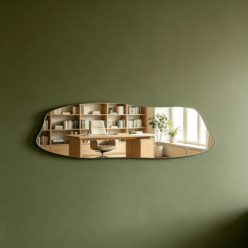Acrylic Horizontal Wavy Fluid Shape Decorative Mirror