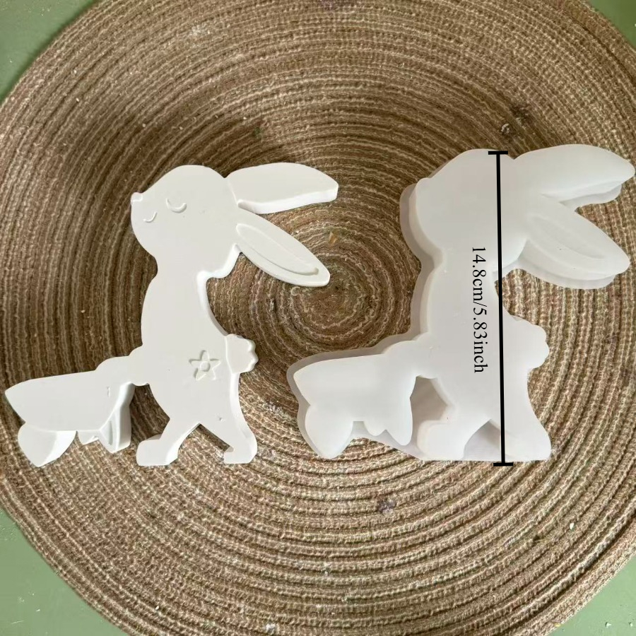 Easter Bunny Silicone Mold Craft Plaster Desktop Decoration Ornament Decorative Mold Candle Making Mold