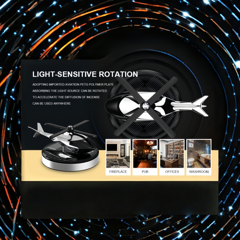 solar car air freshener creative airplane aromatherapy diffuser long lasting delicate fragrance car rotating design mens car fragrance ornament center console interior additions holiday gift with 2 scent pieces Product details 1