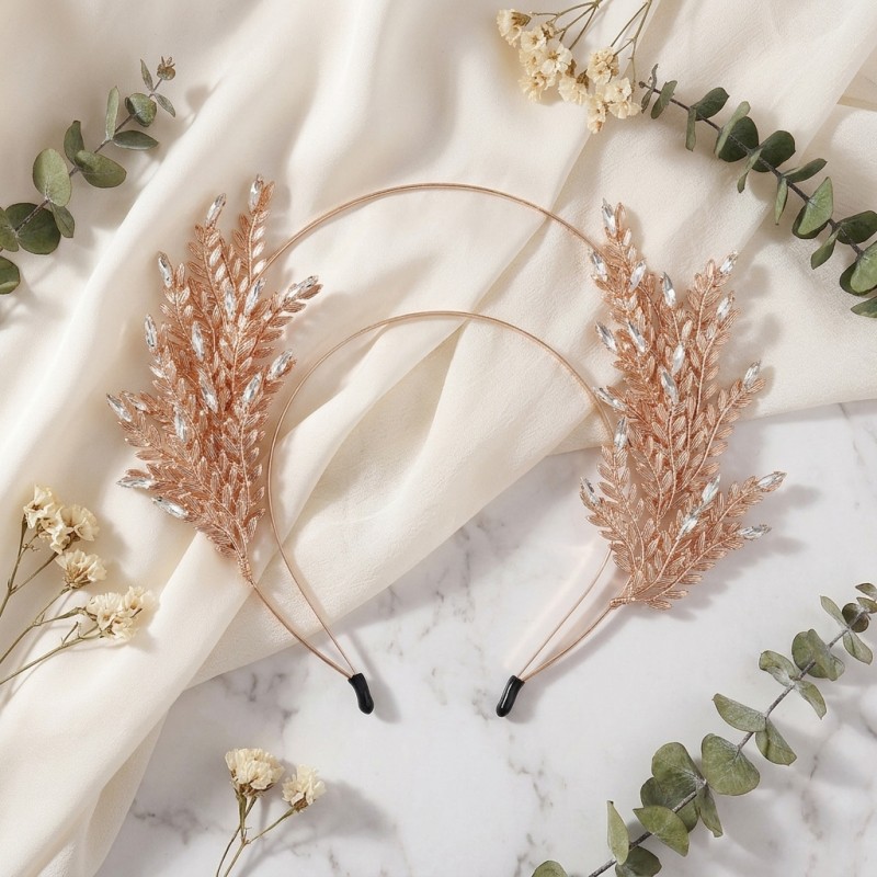 vintage leaf hairband   headband elastic alloy bridal accessory for wedding party evening dress photoshoot
