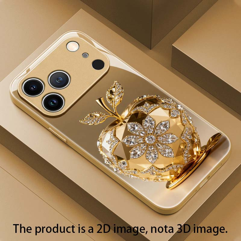 TEMU Phone Case - 2d Flat Luxury Diamond Pattern Glass Phone Case Suitable For Iphone Pro Max 17 Air 16 Pro 14 Plus 13 Pro 12 11 Pro Max, Aesthetic
