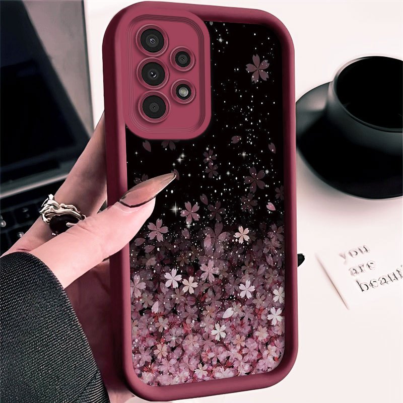 TEMU para teléfono: Estilo ins, diseño único con estrellas y flores brillantes, compatible con for Galaxy A01/A02S/A03/A03s/A05/A10s/A11/A12/A13/A14