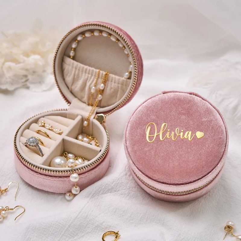 Personalized Hot Stamping Custom Velvet Jewelry Box