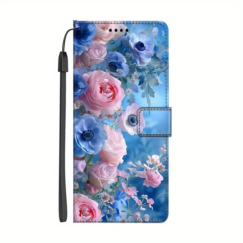 TEMU Phone Case: Cute Flower Pattern Pu Magnetic Flip Wallet Case With D Holder Stand For Oneplus 3 3t 5 5t 6 6t 7 7t 8 8t 9r 9rt 12 13 2v 3 And Nord