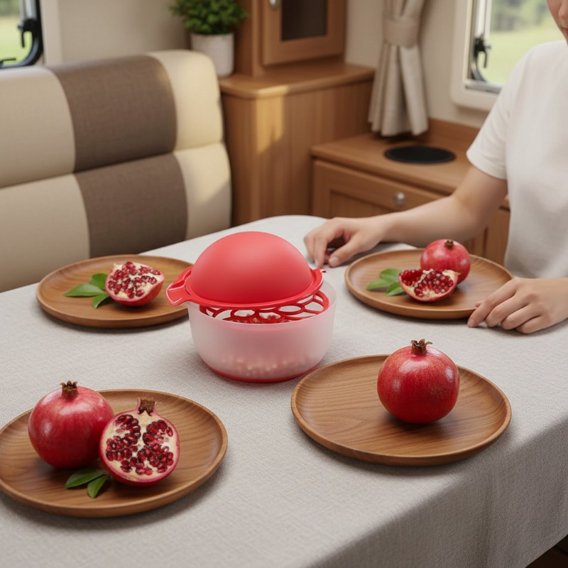 TEMU Pomegranate Peeler Pomegranate Deseeder With Bowl, Rv-friendly Pomegranate Tool - Heavy Duty Pomegranate Cracker & De-seeder, , For Campers,