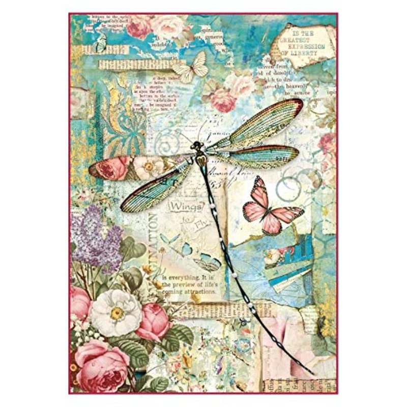   rice paper sheet a4   dragonfly multi