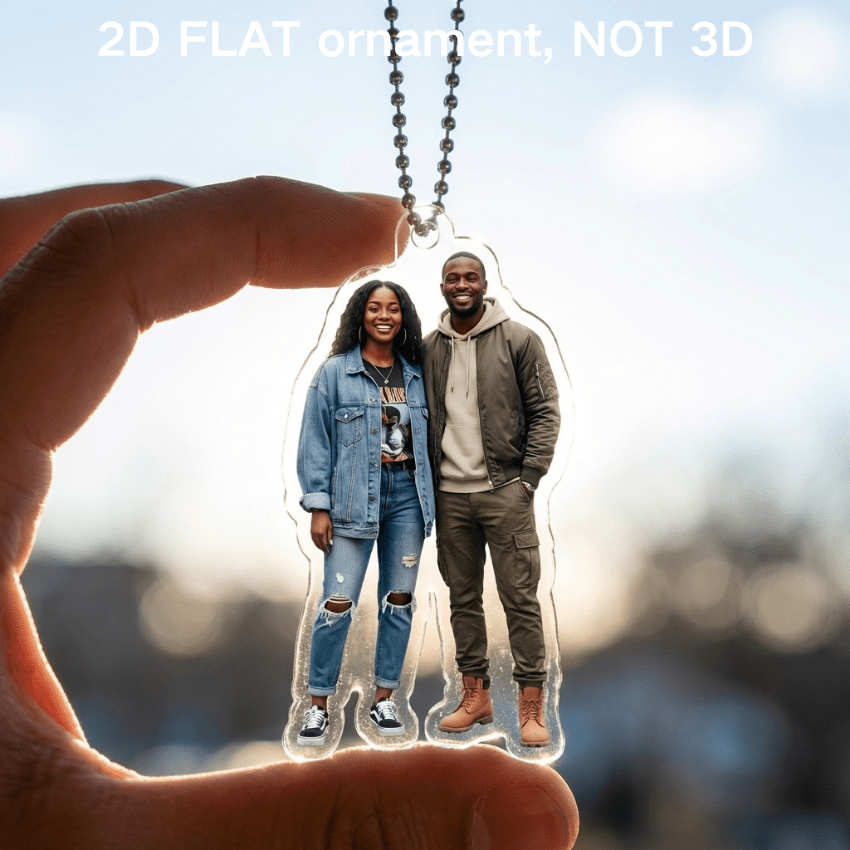 TEMU 2d Flat, Custom Picture Auto Charm Transparent Acrylic Car Decor For Wife